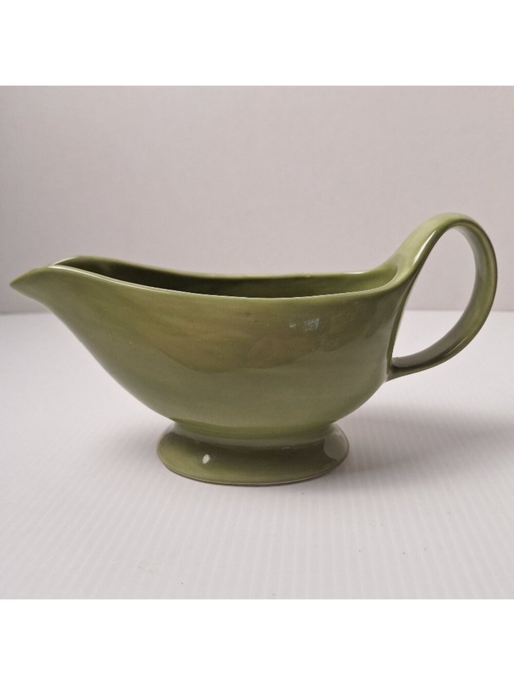 POTTERY BARN GRAVY/SAUCE BOWL SAGE GREEN SAUSALITO DINNERWARE PATTERN 9"